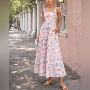 Beyond by Vera Flora Pearl blush maxi dress size XS NWT